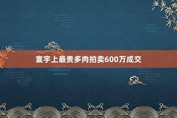 寰宇上最贵多肉拍卖600万成交